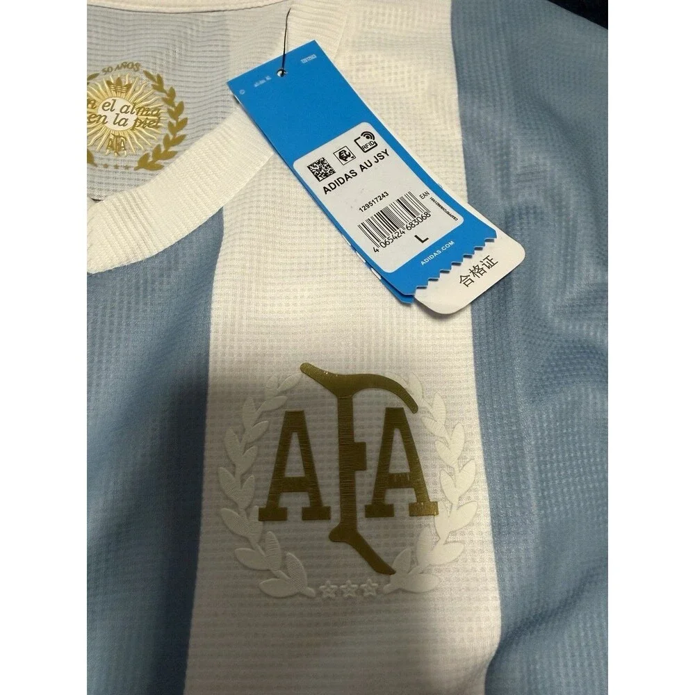 light blue and white adidas Argentina Anniversary Jersey, Size L